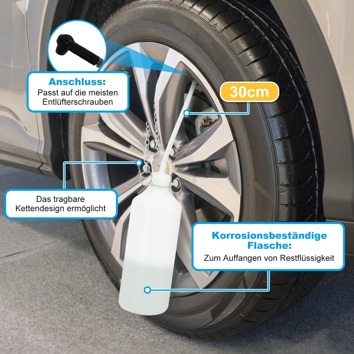 3L Bremsflüssigkeit Bremsenentlüftungsgerät mit 1L Absaugbehälter | Karnz