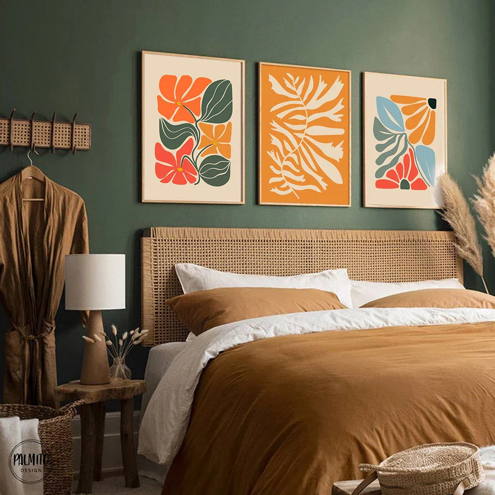 Helle Farbenfrohe Botanische Abstrakte Wandkunst Feine Kunst Leinwanddrucke Lebendige Farbbilder Für Modernes Zuhause Wohnzimmer Schlafzimmer Kunst Dekor | Karnz