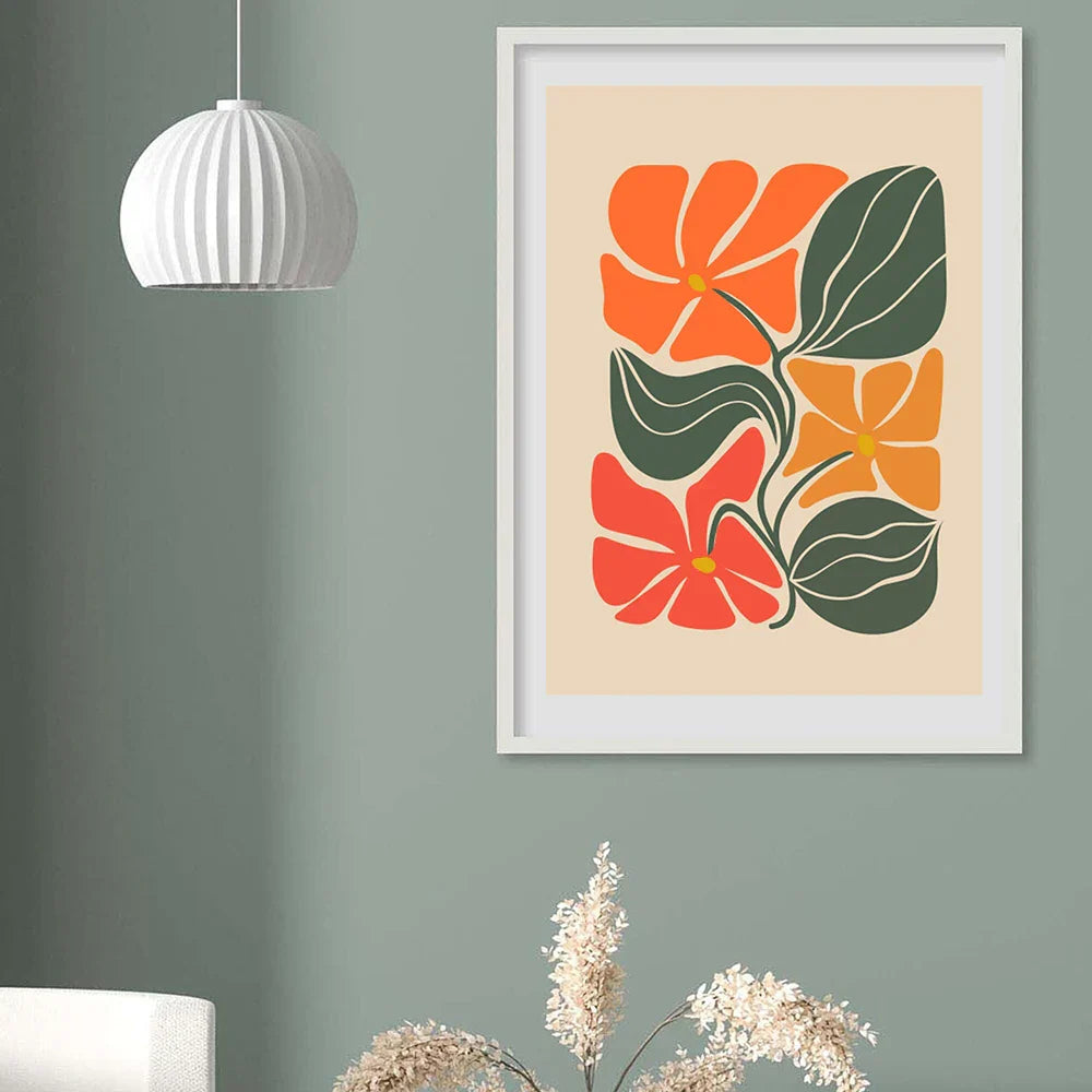 Helle farbenfrohe botanische abstrakte Wandkunst feine Kunstleinwanddrucke lebendige Farb Bilder für modernes Zuhause Wohnzimmer Schlafzimmer Kunst Dekoration