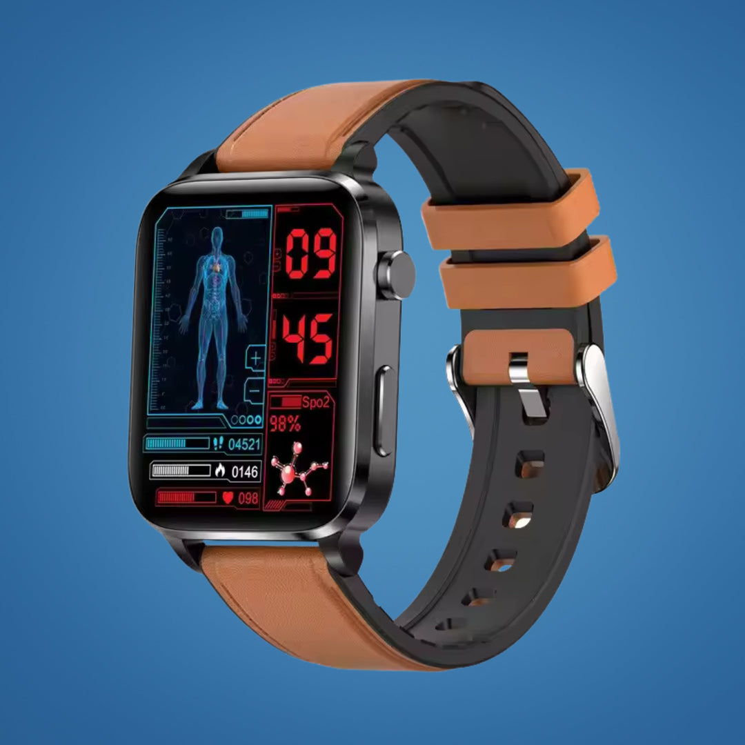GlucoWell | Nicht-invasive Diabetes-Smartwatch – Blutzucker-Monitor – HD-Display – schmerzfreies Glukose-Tracking für Erwachsene Karnz