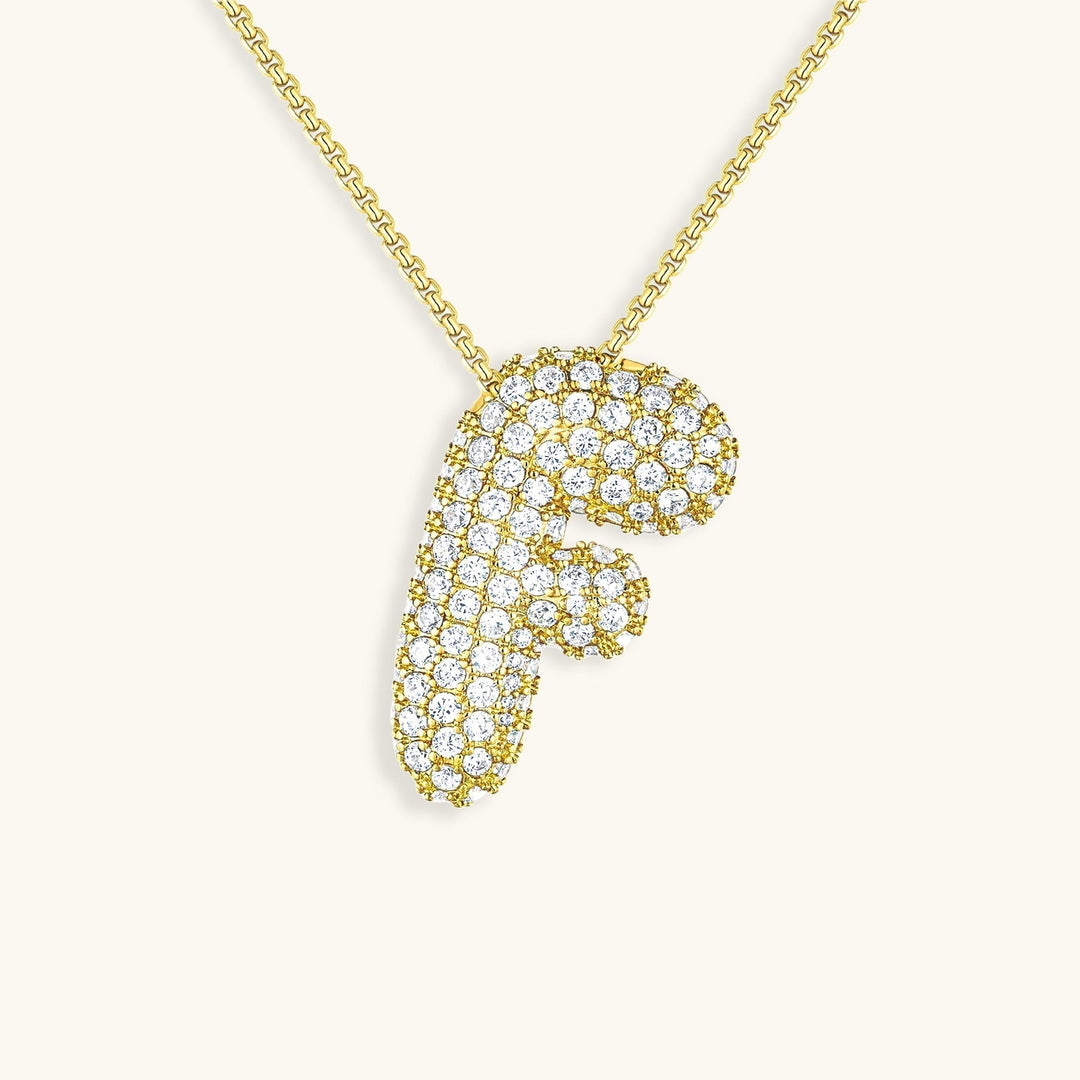 Bubble Initial-Diamant-Halskette