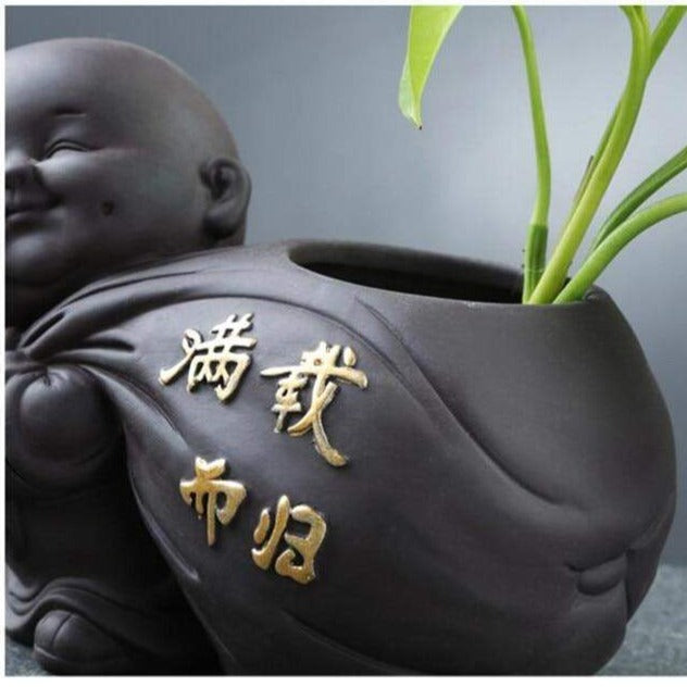 Buddha-Mönch-Blumentopf Karnz