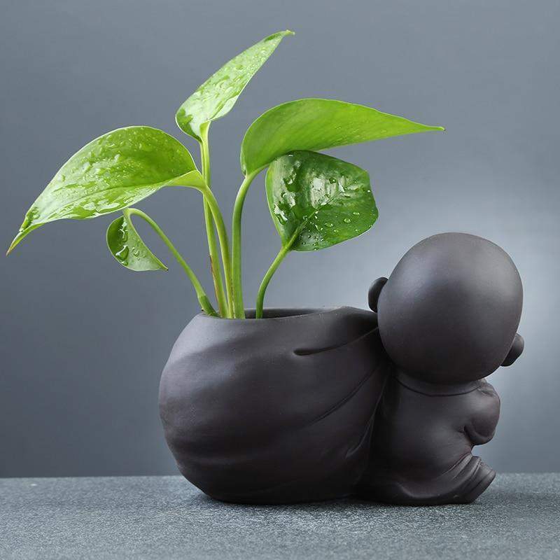 Buddha-Mönch-Blumentopf Karnz