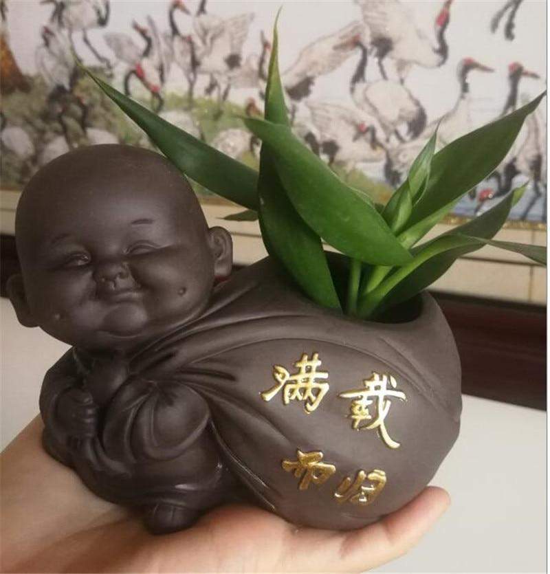 Buddha-Mönch-Blumentopf Karnz