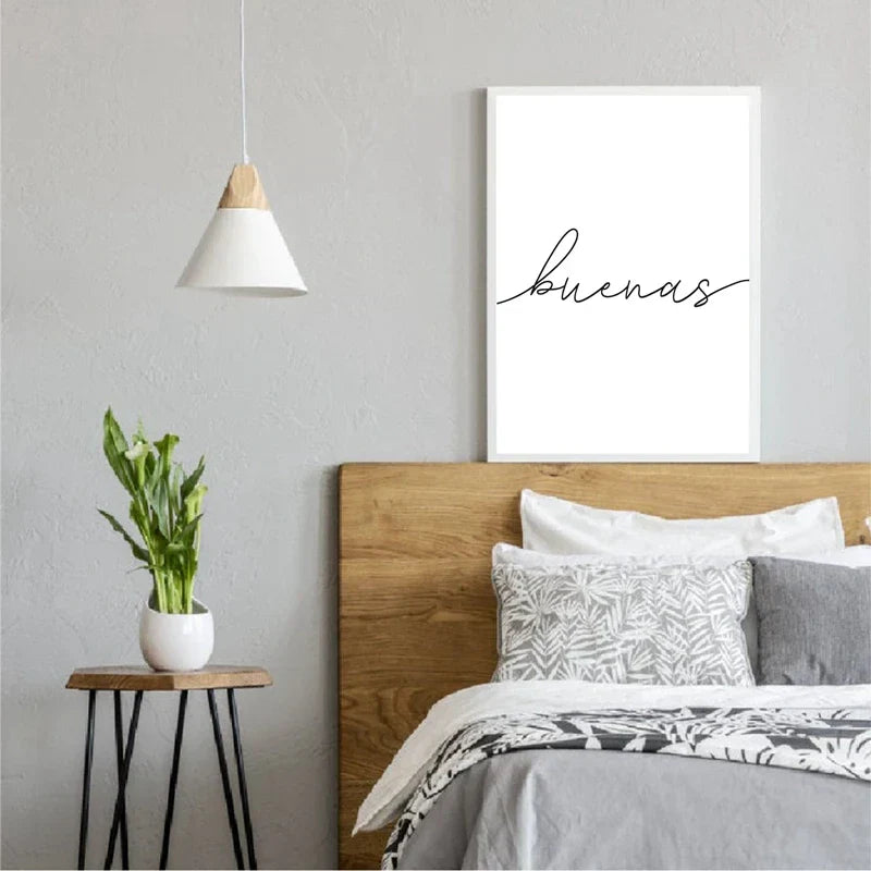 Buenas Noches Gute Nacht Spanische Zitate Post Einfach Schwarz Weiß Zitate Wandkunst Feine Kunst Leinwanddrucke Minimalistische Nordische Bilder Für Schlafzimmer | Karnz