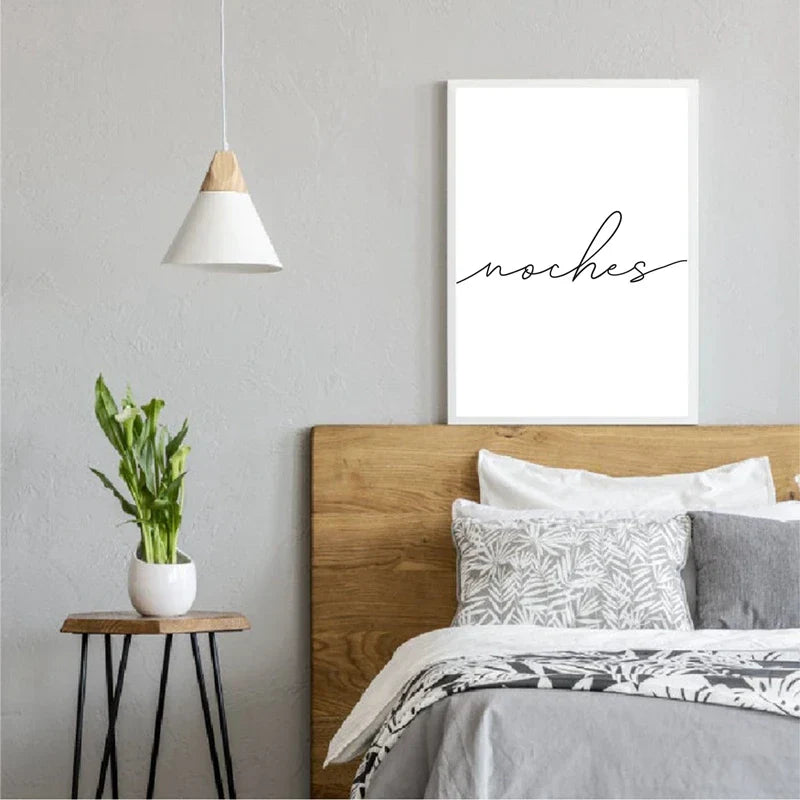 Buenas Noches Gute Nacht Spanische Zitate Post Einfach Schwarz Weiß Zitate Wandkunst Feine Kunst Leinwanddrucke Minimalistische Nordische Bilder Für Schlafzimmer | Karnz