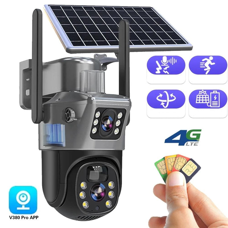 DualGuard Solar 4K – Drahtlose 4K Sicherheitskamera mit Solarpanel und 4G | Karnz