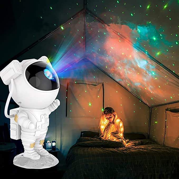 Sternenhimmel LED-Projektor – Astronautenlampe mit 360° drehbarem Kopf und Fernbedienung für Schlafzimmer und Wohnzimmer | Karnz