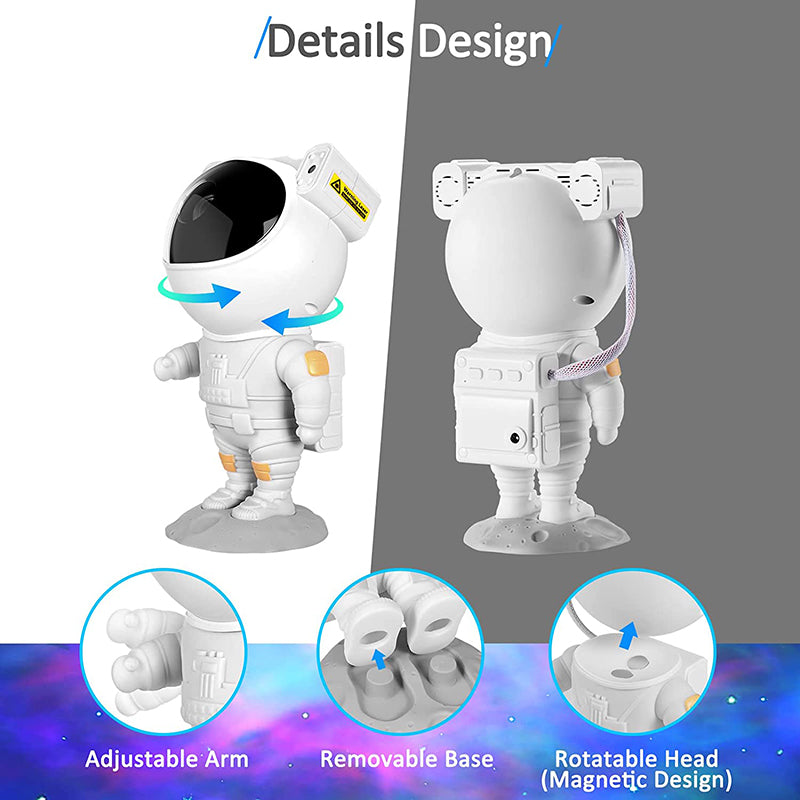 Sternenhimmel-LED-Projektor – Astronautenlampe mit 360° drehbarem Kopf und Fernbedienung für Schlaf- und Wohnzimmer