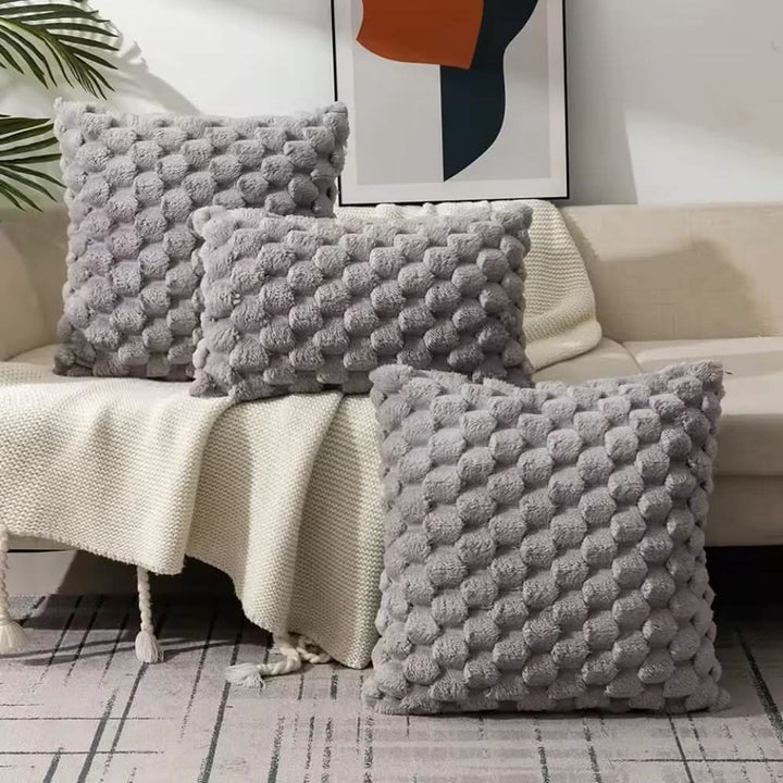 Kissenbezug aus Baumwollmischgewebe mit flauschigem 3D-Griff