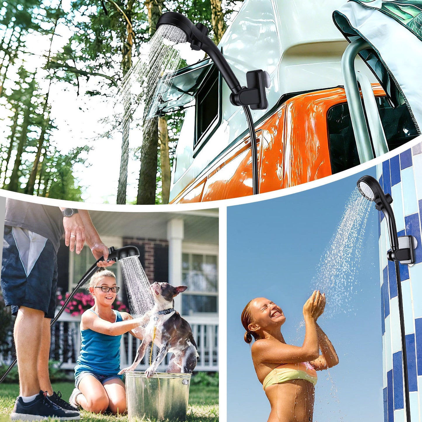 Tragbare Campingdusche Akku Outdoor Dusche mit 20L Falteimer | Karnz