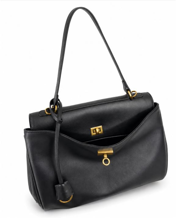 Strukturierte Lederhandtasche Karnz