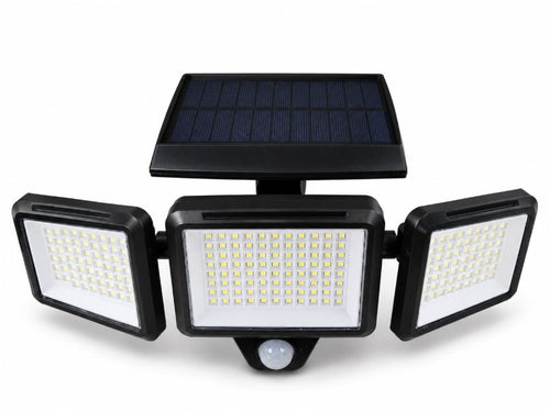 Solarbetriebene Sicherheitsleuchte mit Bewegungsmelder – LED Außenstrahler für Haus und Garten | Karnz