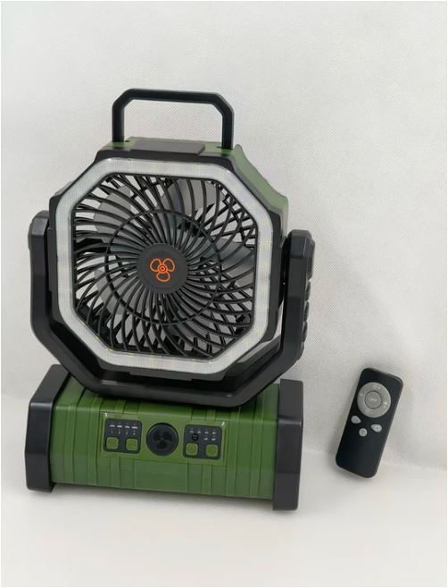 PowerBreeze Campingventilator mit LED & Powerbank – 20000mAh, drehbar & wiederaufladbar | Karnz