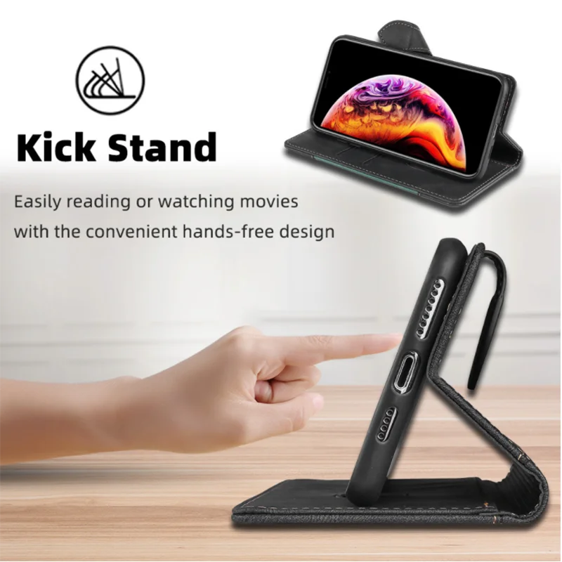 Karnz | Wallet Magnetische Flip-Lederhülle für iPhone