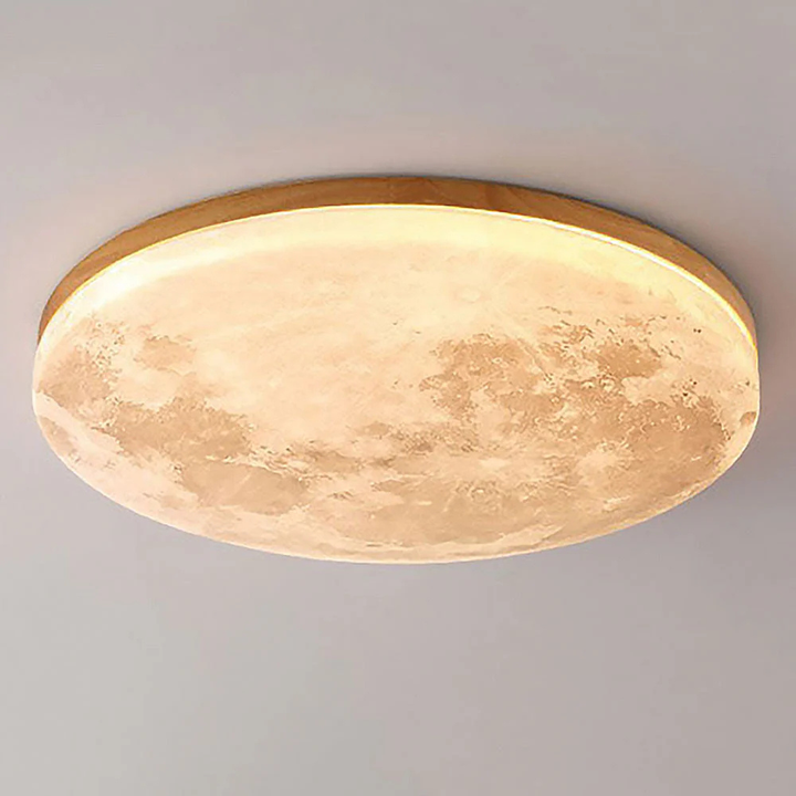 3D-Mond-LED-Deckenleuchte, dimmbar, Metall, Schlafzimmerleuchte