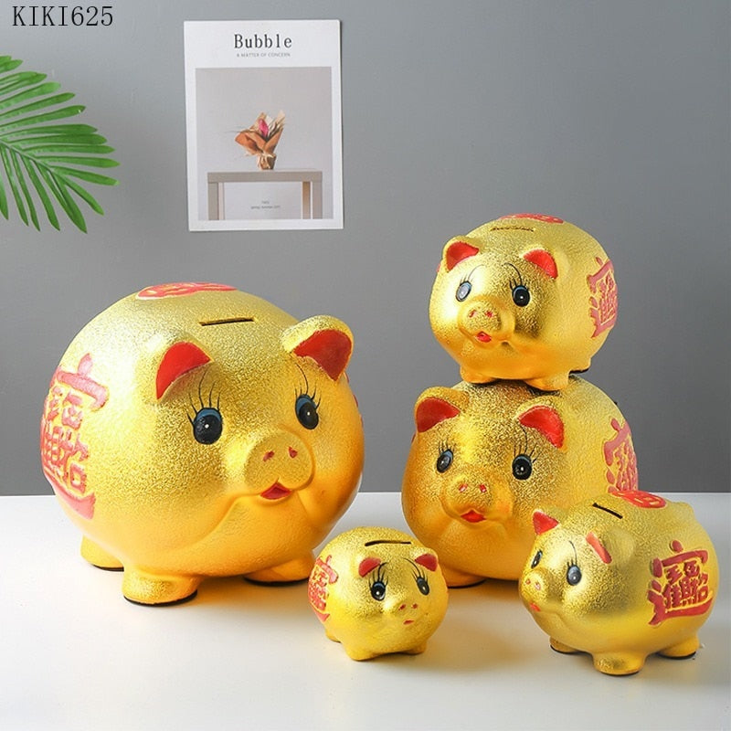 Keramik-Sparschwein mit Glücksschweinmotiv, großes Fassungsvermögen, Aufbewahrungsbox für Kinder, niedliches Schweinchen-Sparschwein aus Glas, Geschenkidee für Kinder