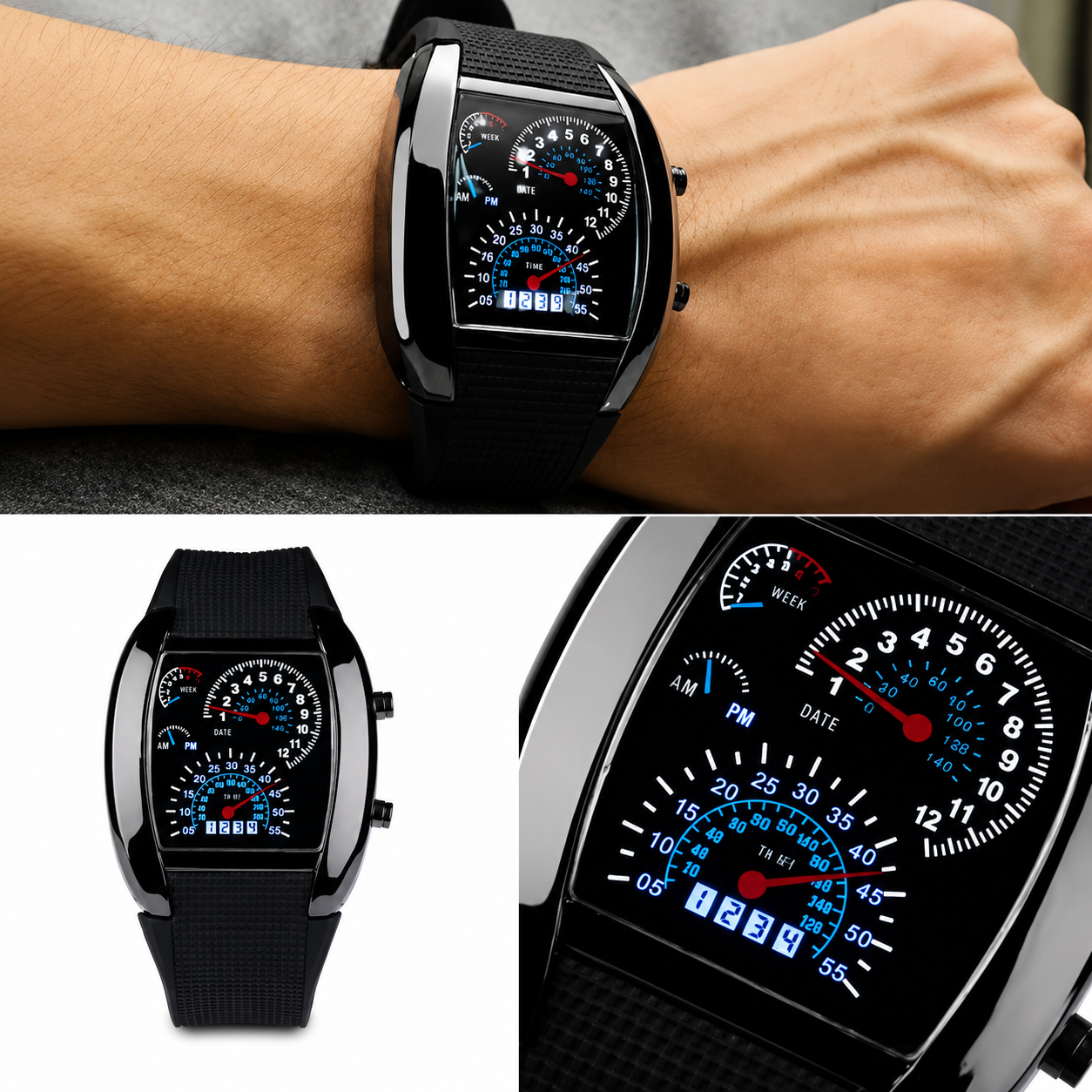 Rennuhr LED Digitale Sportuhr mit Armband | Karnz