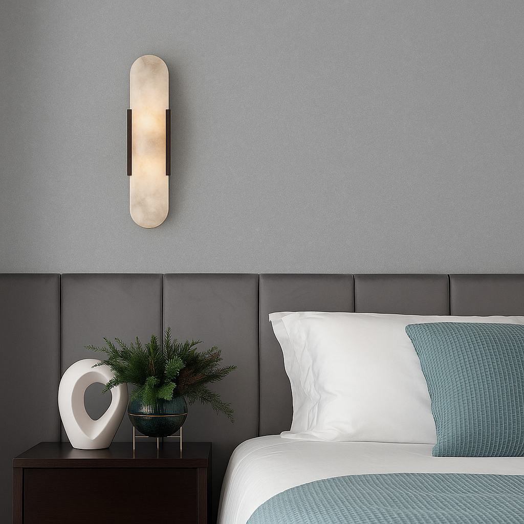 Moderne Marmor Nachttisch Wandleuchte - Elegante Wandarmatur | Karnz