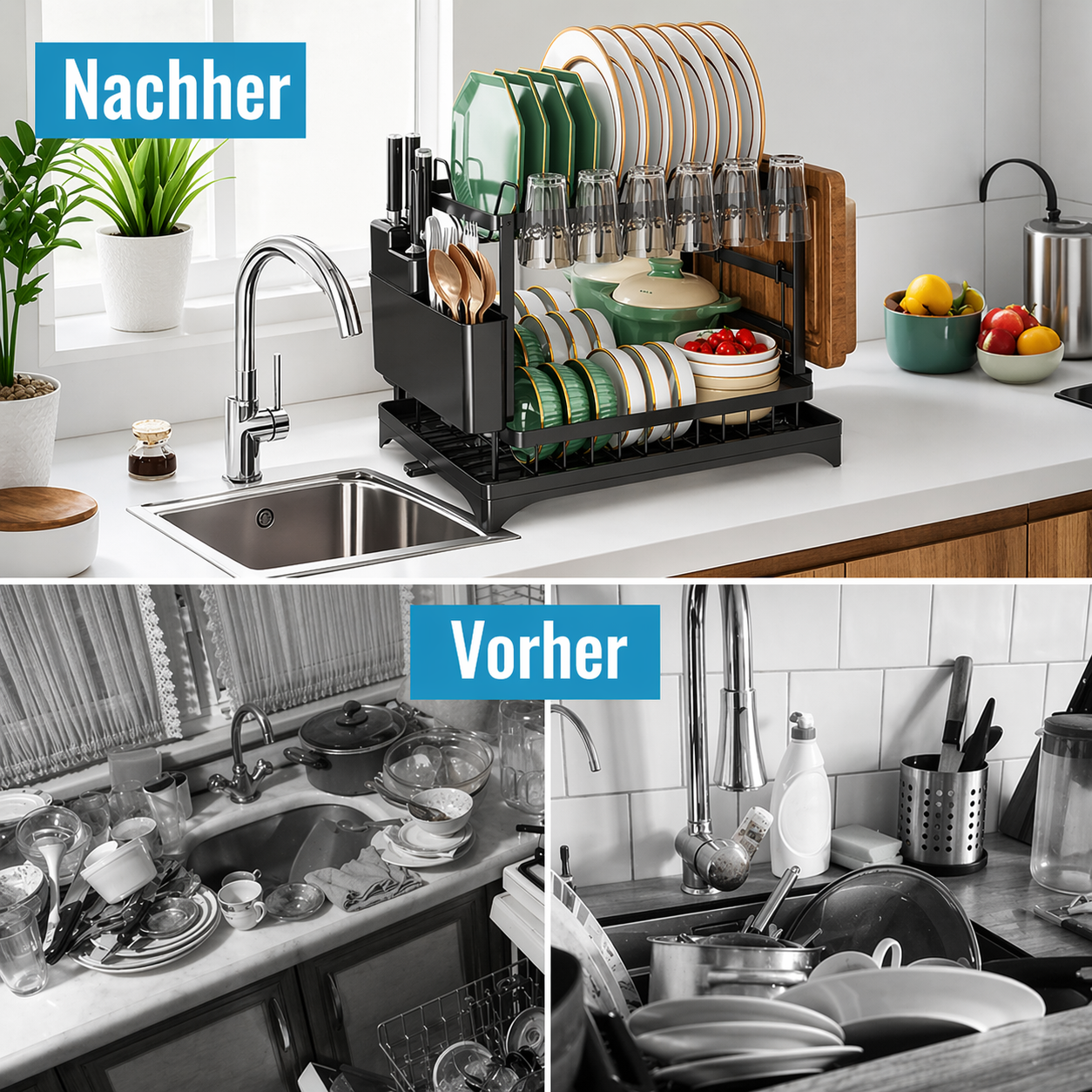 Premium 2-Lagiges Afdruiprek für die Küche | Karnz