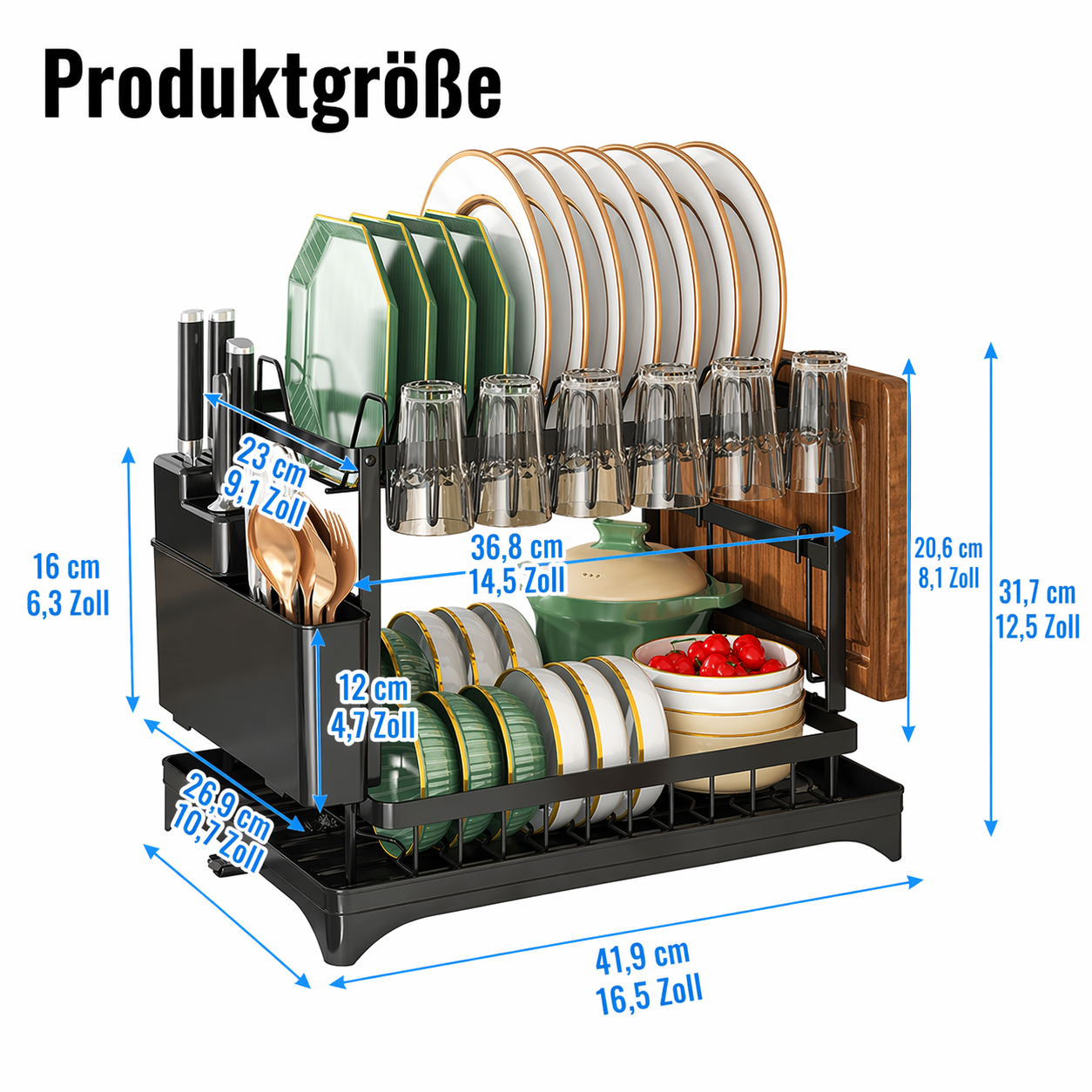 Premium 2-Lagiges Afdruiprek für die Küche | Karnz