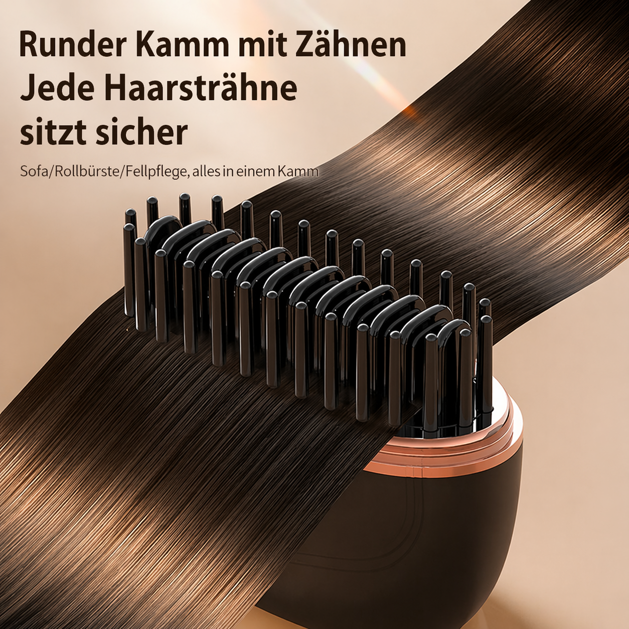 Kabellose elektrische Glättbürste mit 3 Hitzestufen | Karnz