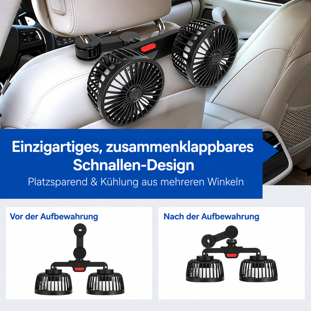 USB-Ventilator für Auto mit 2 Köpfen | Karnz