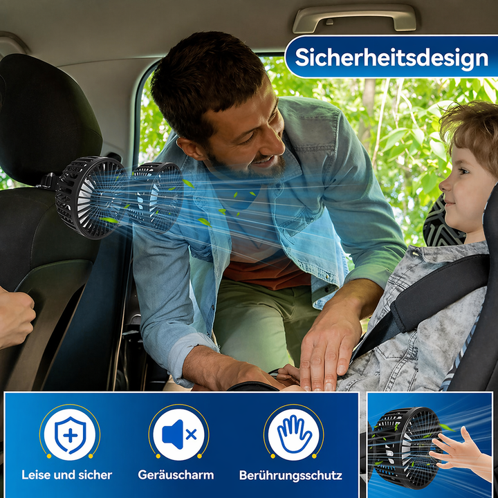 USB-Ventilator für Auto mit 2 Köpfen | Karnz