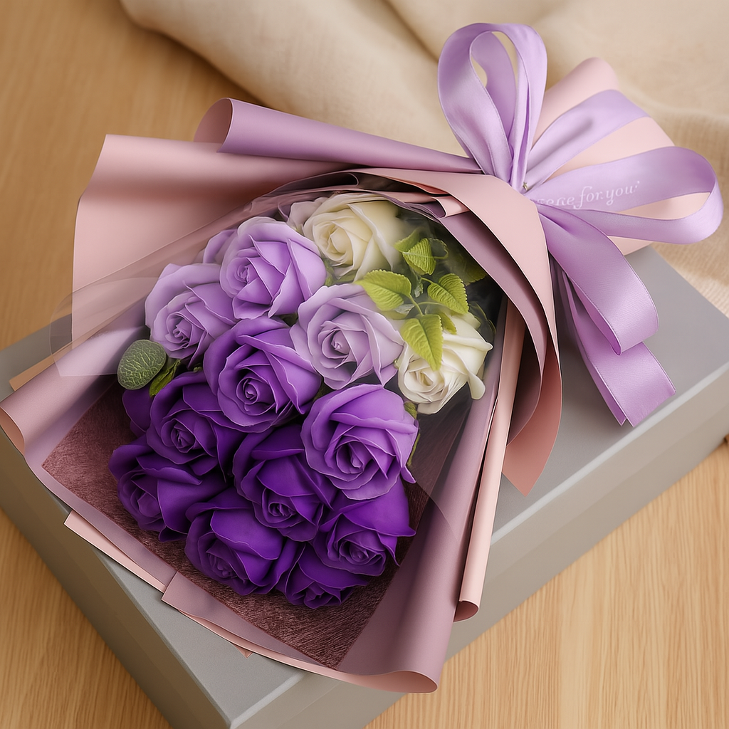 Romantischer Rosenstrauß aus Seife – Geschenk zum Valentinstag