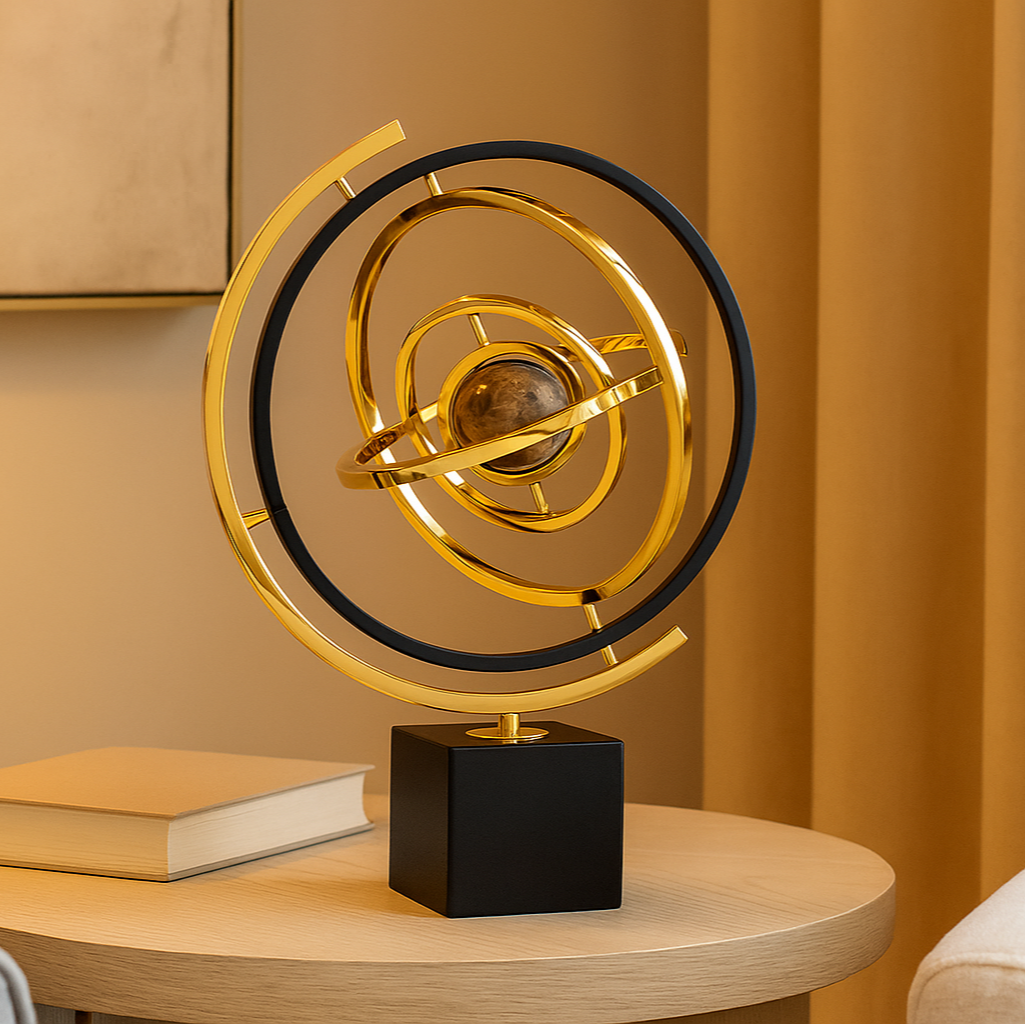 Handgefertigte Skulptur mit Marmorbasis für elegantes Interieurdesign Karnz