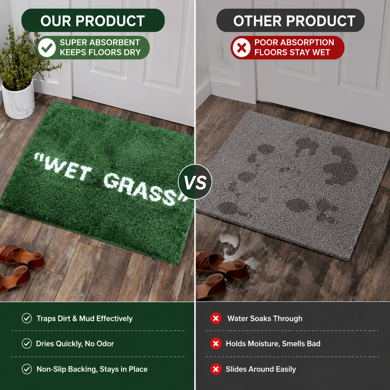 FreshLawn Komfort-Fußmatte mit Gras-Design | Karnz