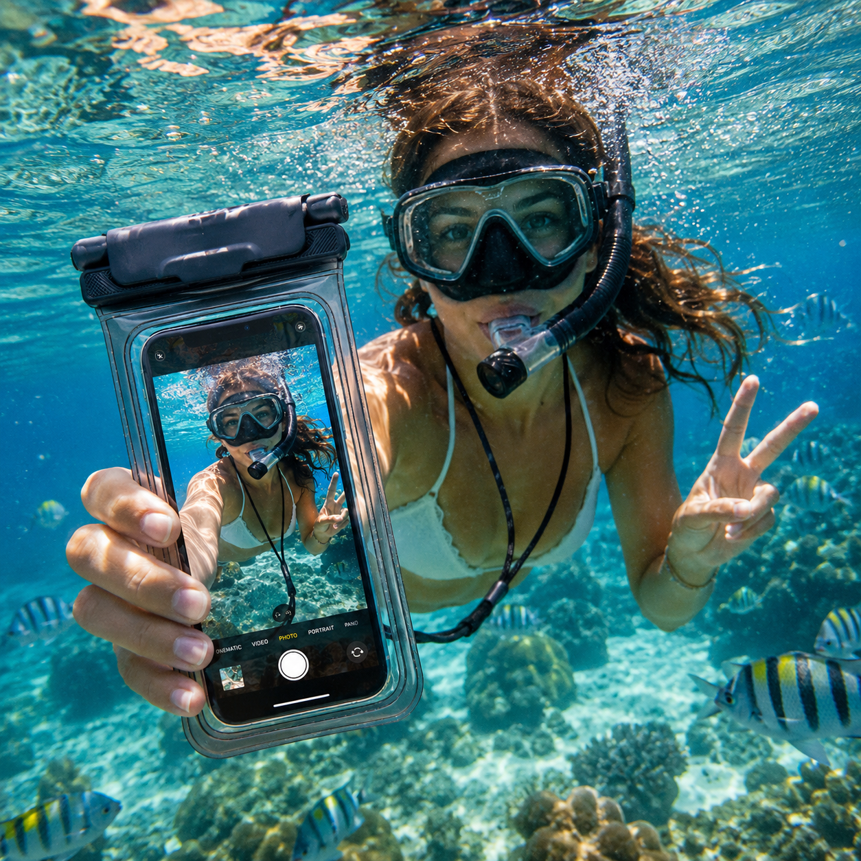 Wasserabweisende Smartphone-Hülle mit Nackenband | Karnz