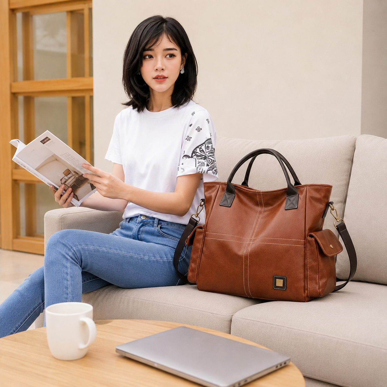 Große Reisetasche für Damen mit Schultergurt | Karnz