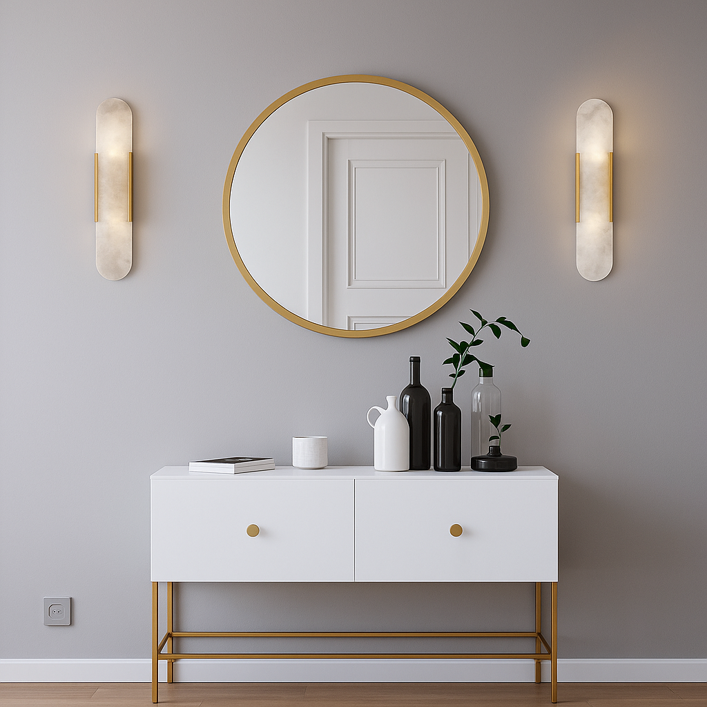 Moderne Marmor Nachttisch Wandleuchte - Elegante Wandarmatur | Karnz