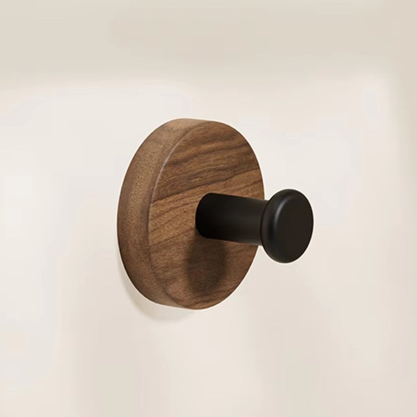 Schicker runder selbstklebender Wandhaken aus Holz