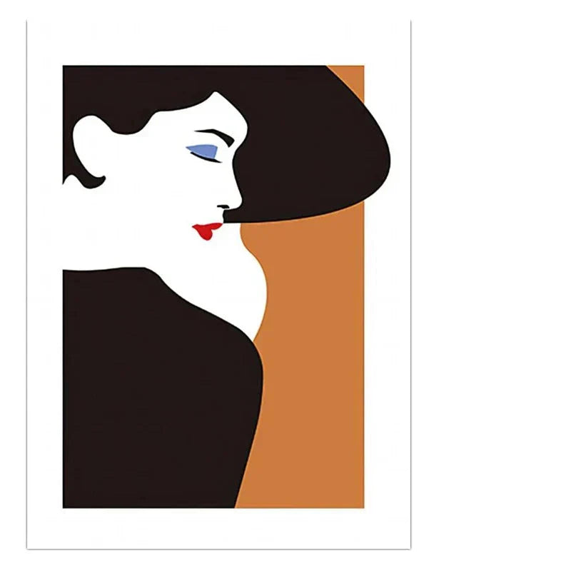 Big Hat Fashion Chic Lady Wandkunst Fine Art Leinwanddrucke Bilder Für Wohnzimmer Schlafzimmer Esszimmer Salon Boutique Kunst Dekor