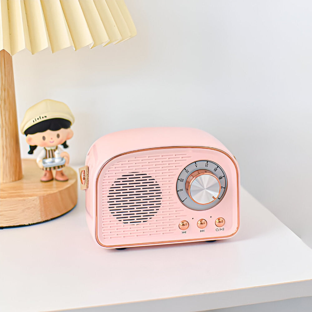 SoundRetro Bluetooth Lautsprecher – Kabelloser Vintage Lautsprecher mit tiefem Sound & Retro-Design | Karnz