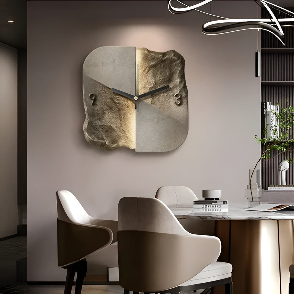 Wanduhr aus Sandstein – Modernes 3D-Design | Dekoratives Accessoire für Wohnzimmer und Büros