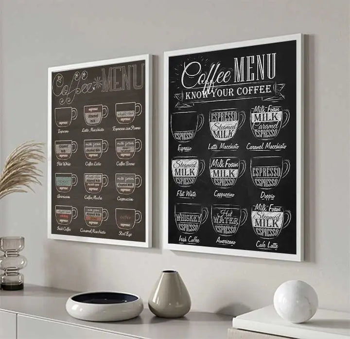 Kaffee Connaisseur Wandkunst Fein Kunst Leinwanddrucke Schwarz Weiß Kaffee Menü Poster Bilder Für Küche Diner Kaffeehaus Café Kunst Dekor | Karnz