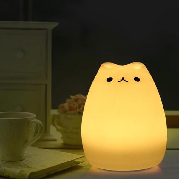 Farbwechselnde Katzen-Nachtlampe | Karnz