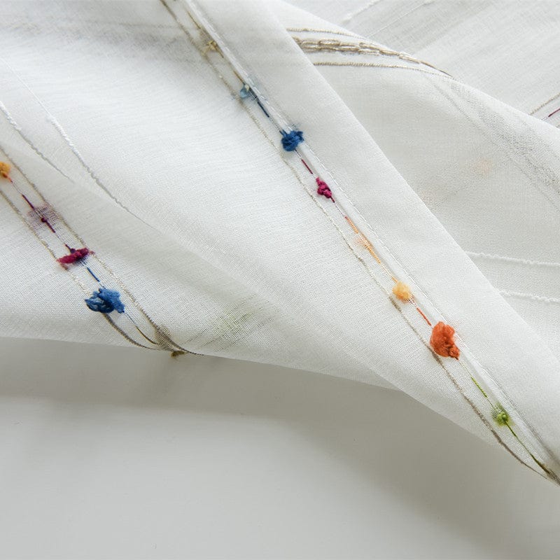 Bunte stereoskopische gestickte transparente Gardine | Karnz