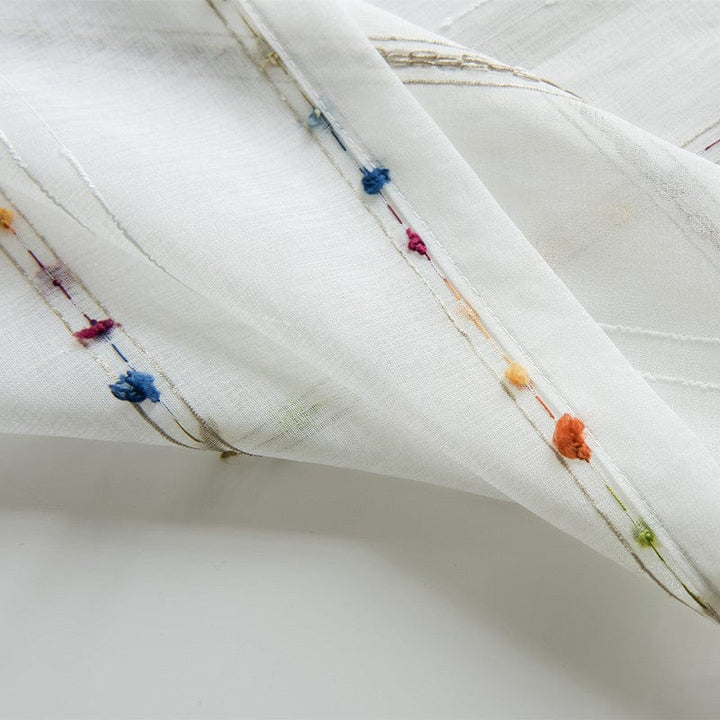 Bunte stereoskopische gestickte transparente Gardine | Karnz