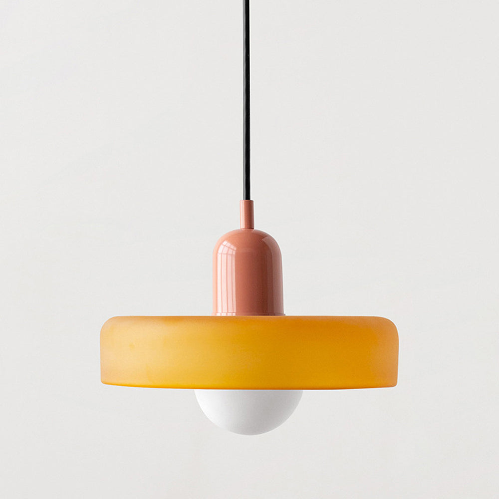 Bauhaus Bunte Glas Pendelleuchte - Moderne Designlampe für Wohnzimmer und Esszimmer | Karnz