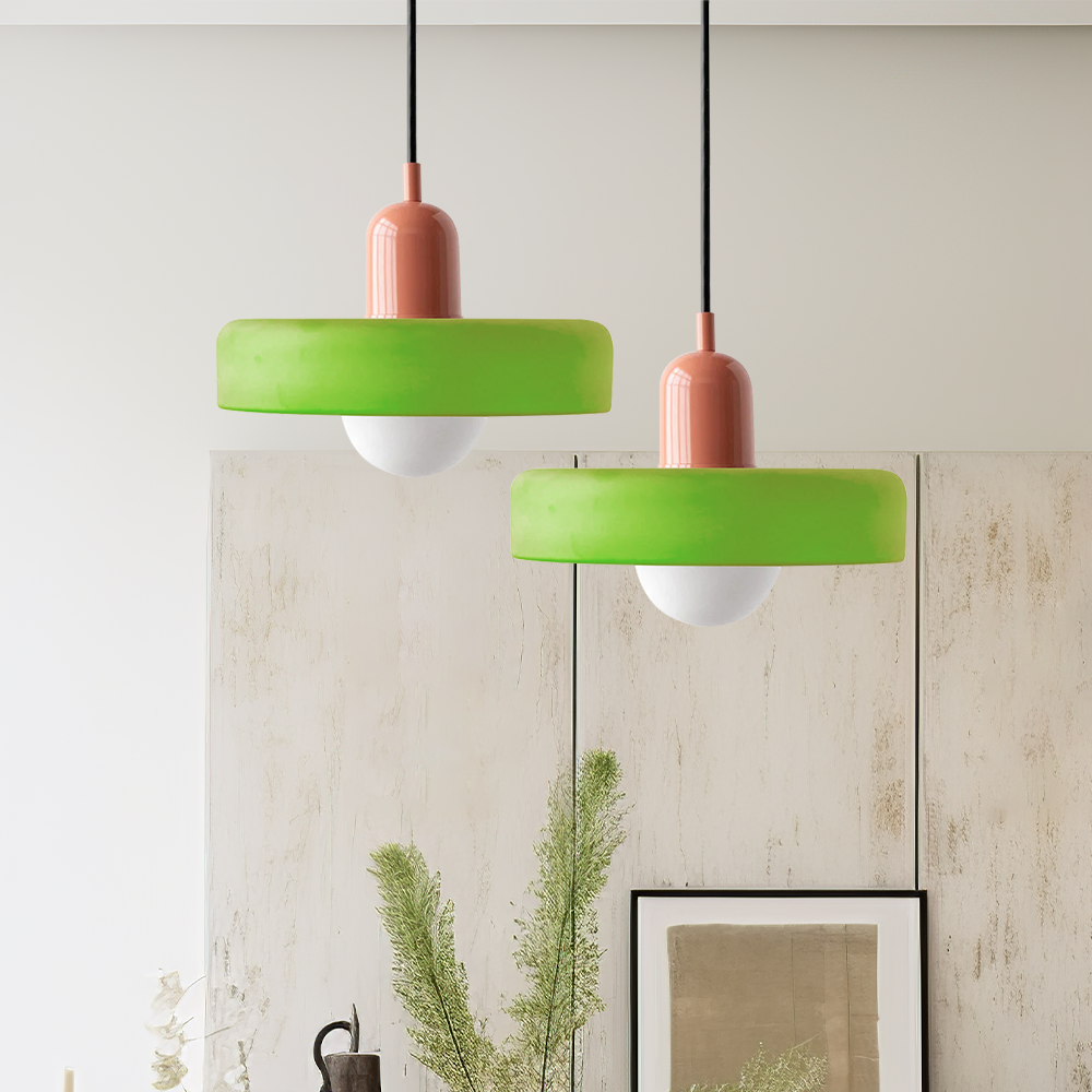 Bauhaus Bunte Glas Pendelleuchte - Moderne Designlampe für Wohnzimmer und Esszimmer | Karnz
