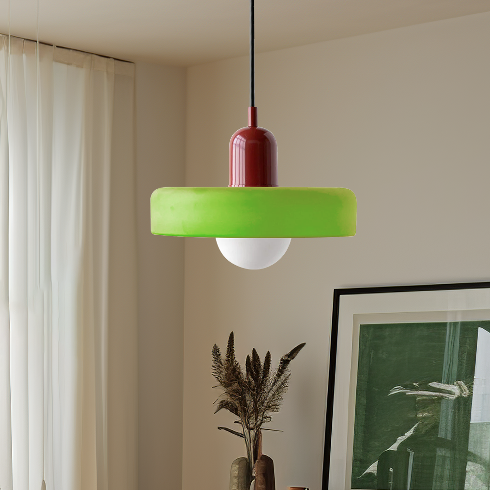 Bauhaus Bunte Glas Pendelleuchte - Moderne Designlampe für Wohnzimmer und Esszimmer | Karnz
