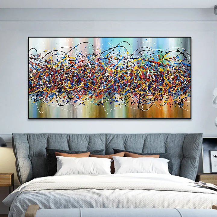 Farbige Chaos Farbklecks Abstrakte Wandkunst Feine Kunst Leinwanddruck Bild Für Modernes Apartment Wohnzimmer Home Office Hotel Dekor