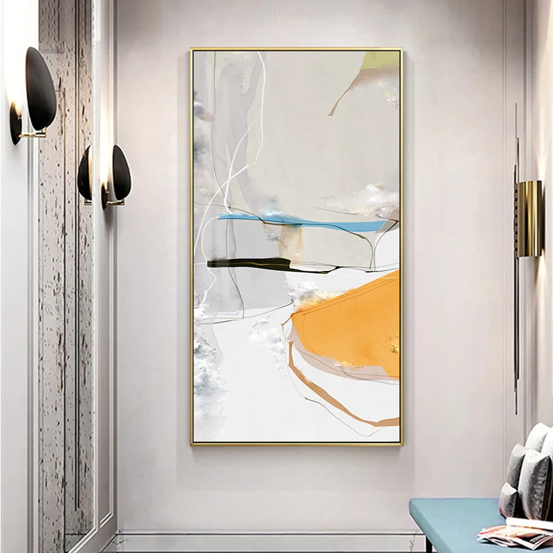 Farbenfrohe skandinavische abstrakte Wandkunst Fine Art Leinwanddrucke Moderne Bilder für Apartment Wohnzimmer Foyer Eingangsbereich Kunst Dekor