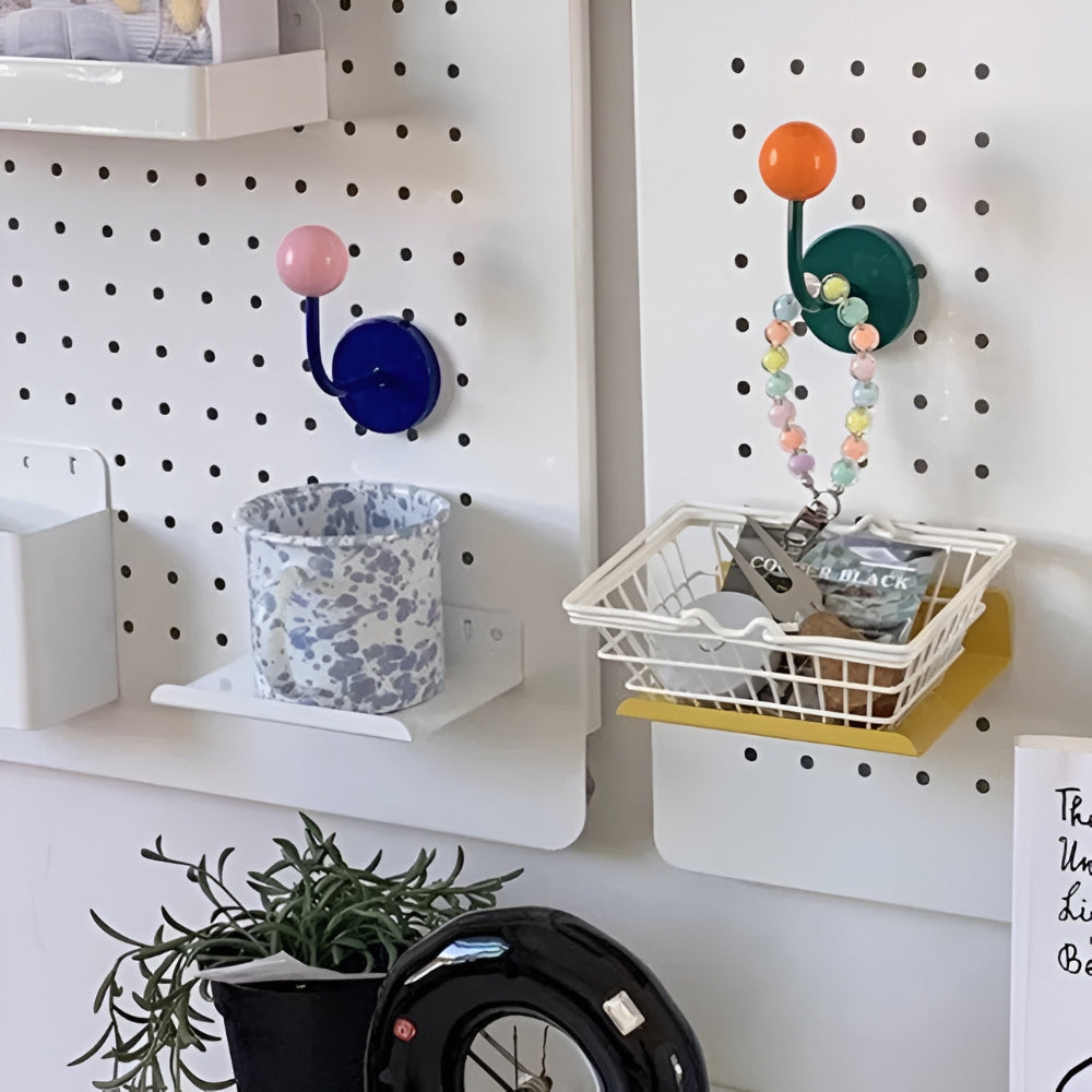MagneSphere Holzmagnetische Wandhaken – Bunte Aufbewahrungslösung ohne Bohren | Karnz