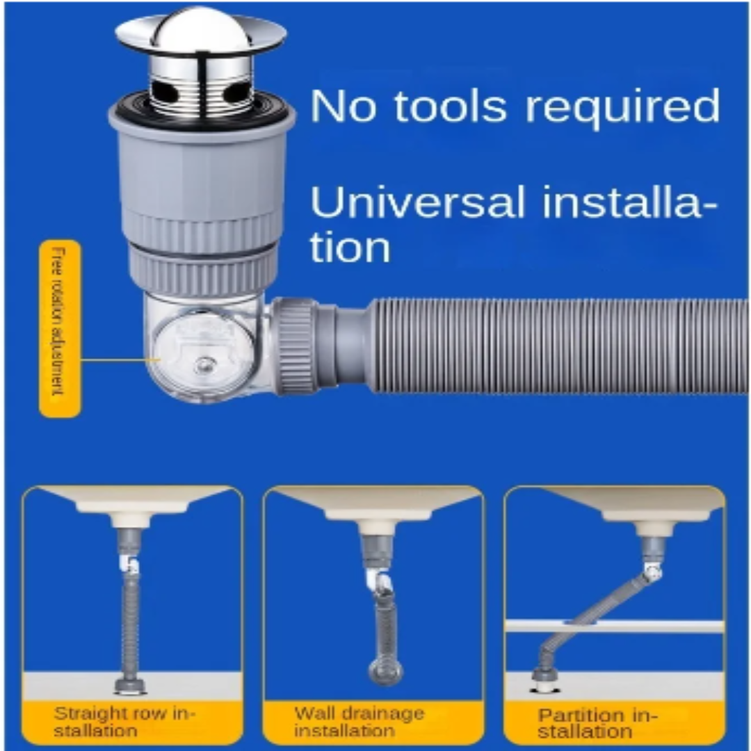 360 Drain Easy Universal Overflow Disposer Drain Kit | Karnz