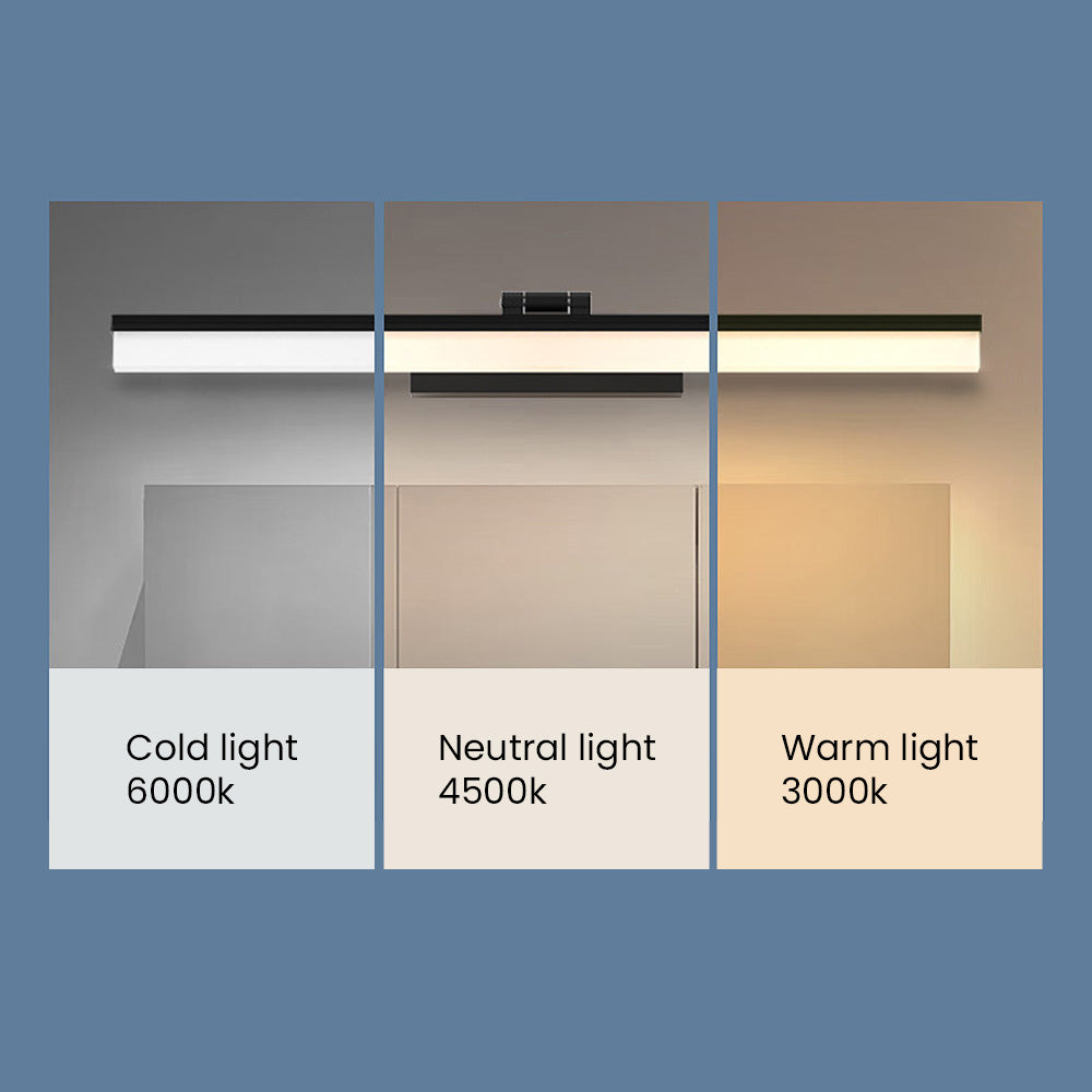 Zeitgenössisches schwarzes LED-Spiegel Badezimmer Vanity Light | Karnz